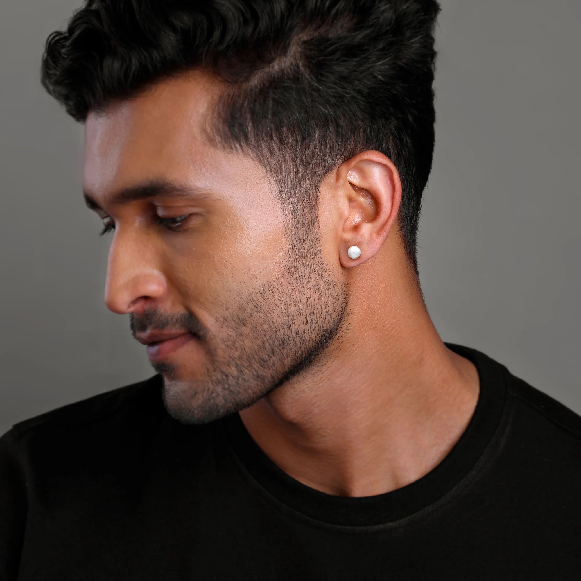 Silver Redefined Stud For Men - Image 5